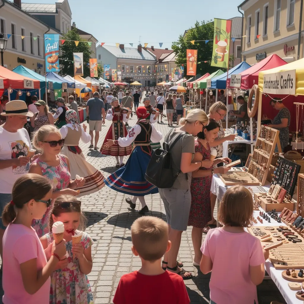 Eestis asuv maaliline järv, mille ääres on rohelised metsad ja sinine taevas.